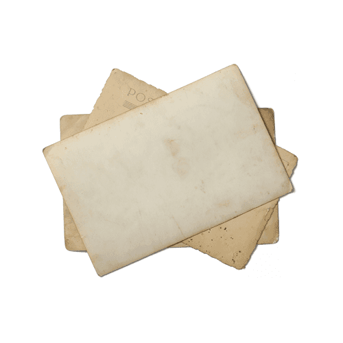 Stack Of Blank Old Vintage Postcard Mockup