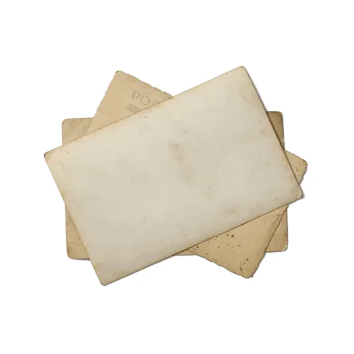 Stack Of Blank Old Vintage Postcard Mockup