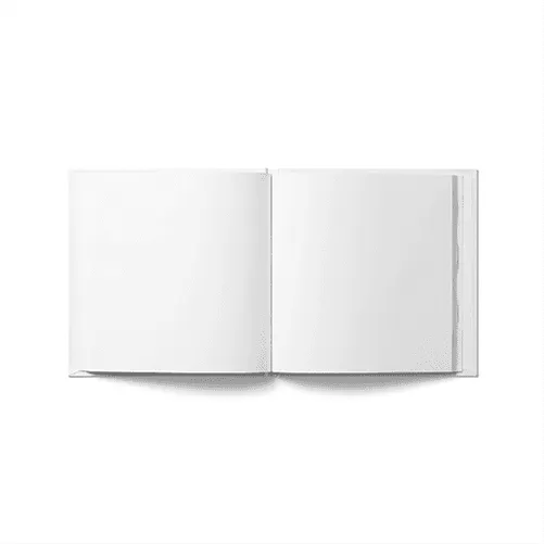 Square Open Hardcover Book Mockup (7,5x7,5 in)