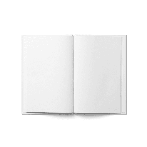 Medium Octavo Open Hardcover Book Mockup (6x9 in)