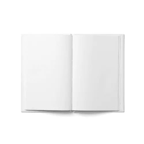 Medium Octavo Open Hardcover Book Mockup (6x9 in)