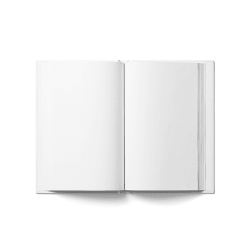 Medium Octavo Open Hardcover Book Mockup (5,25x8 in)