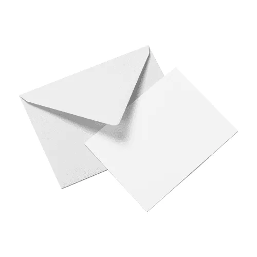 White Greeting Card and Envelope Mockup