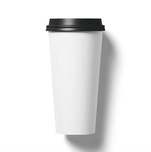 Black Lid Paper Cup Mockup 20 oz