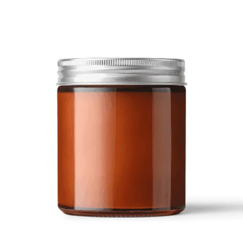 Amber Jar with Aluminum Lid