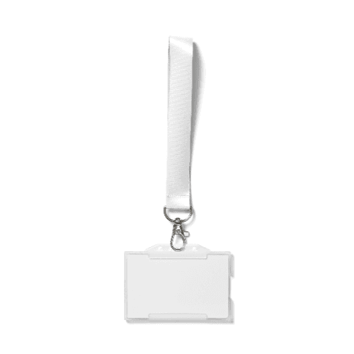 White Lanyard and ID Card Mockup