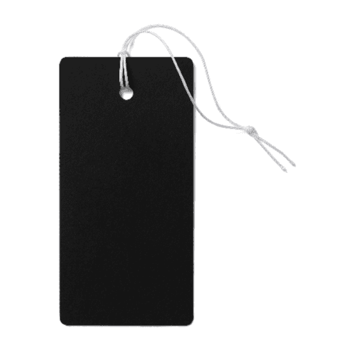 Front Black Rectangular Label Tag Mockup