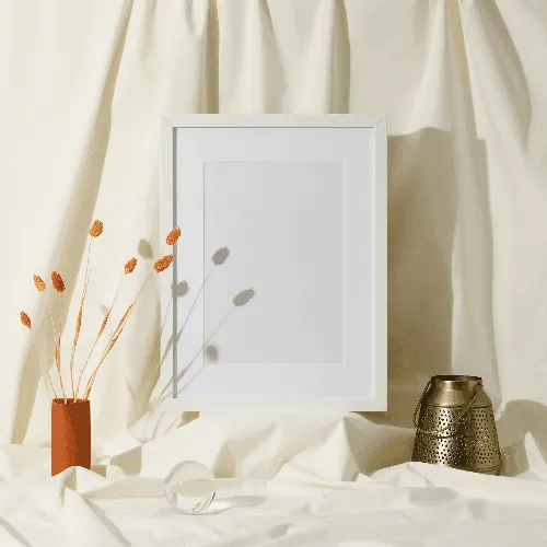 Photo Frame Mockup Scene with Some Stuff
