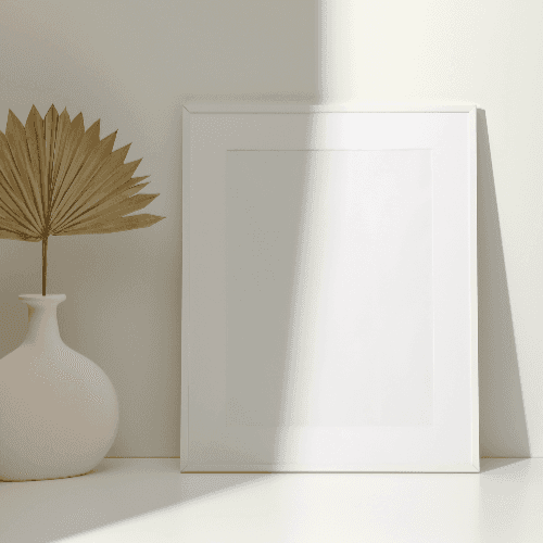 Poster Frame Mockup With Vase