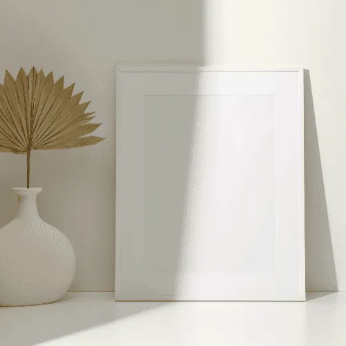 Poster Frame Mockup With Vase
