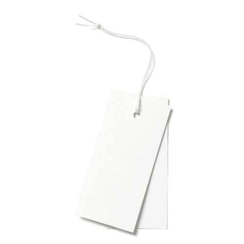 Label Tag White Rectangle Mockup