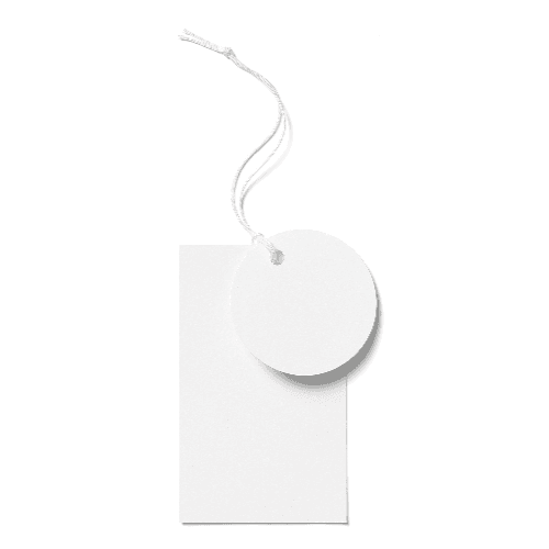 Circle and Rectangle White Label Tag Mockup