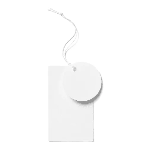 Circle and Rectangle White Label Tag Mockup