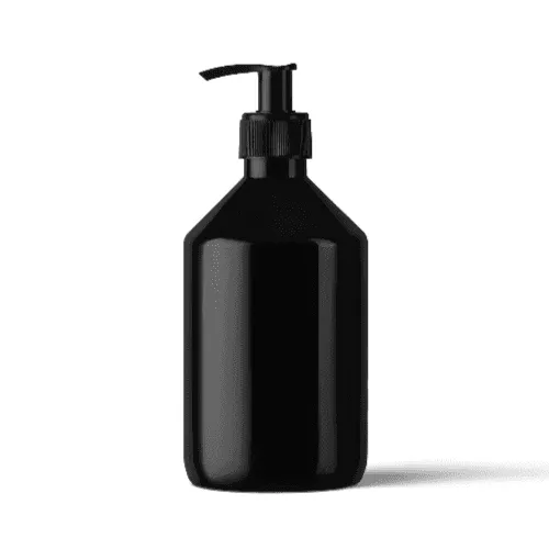 Black Glass Pump Bottle Mockup