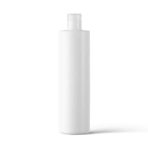 White Lid Plastic Bottle Mockup Front View