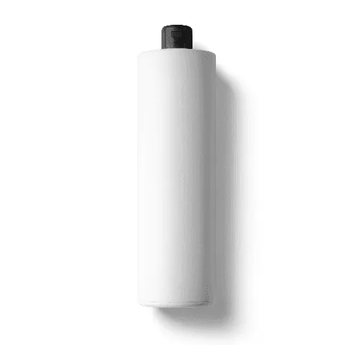 Black Lid Plastic Bottle Side View
