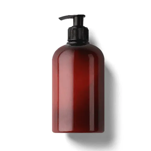 Round Amber Glass Pump Bottle Mockup