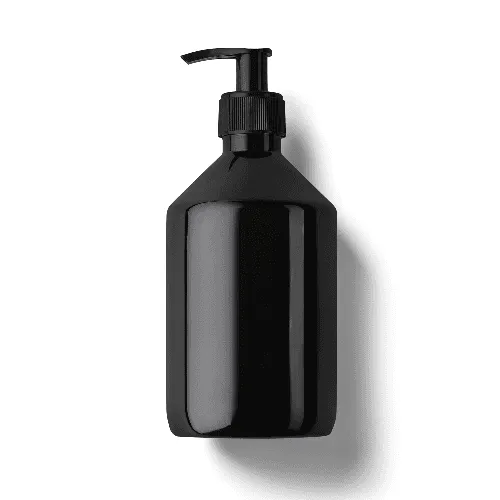 All Black Round Pump Bottle Mockup