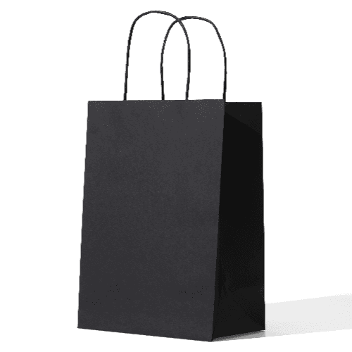 Black Paper Shopping Bag Mockup  Left View