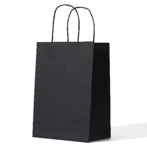 Black Paper Shopping Bag Mockup  Left View