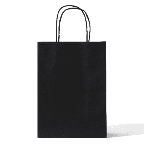 Black Paper Shopping Bag Mockup Front View