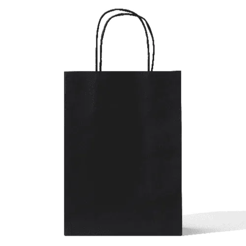 Black Paper Shopping Bag Mockup Front View