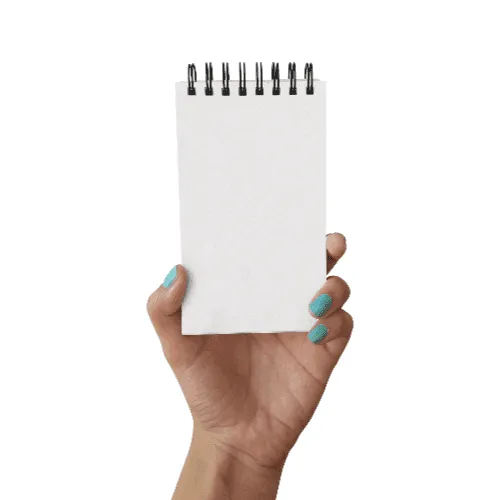 Hand Holding Notebook Mockup