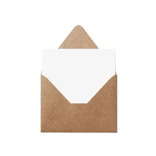 A2 Open Envelope, Flip Flap (111x146mm) Kraft