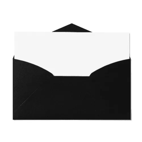 Open Pointed Flap Monarch Envelope (98x190mm) Black