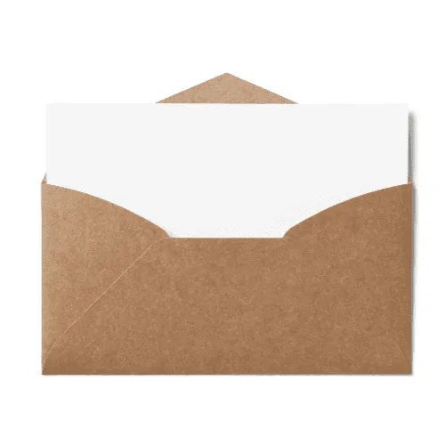 Open Pointed Flap Monarch Envelope (98x190mm) Kraft