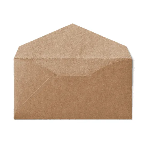 Empty Pointed Flap Monarch Envelope (98x190mm) Kraft