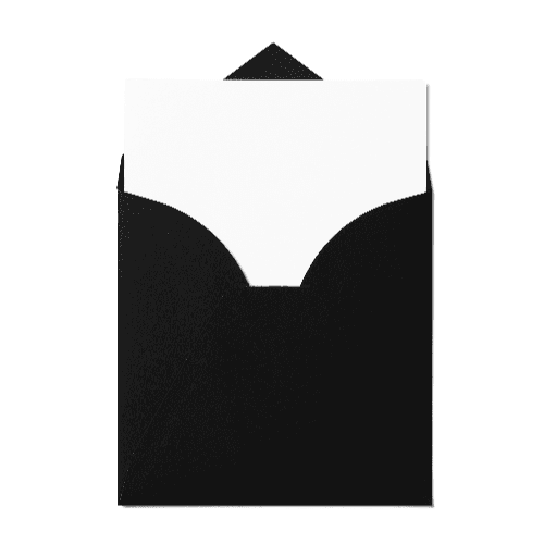 Open Pointed Flap Square Envelope (165x165mm) Black