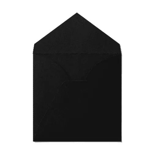 Empty Pointed Flap Square Envelope (165x165mm) Black