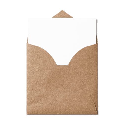 Open Pointed Flap Square Envelope (165x165mm) Kraft