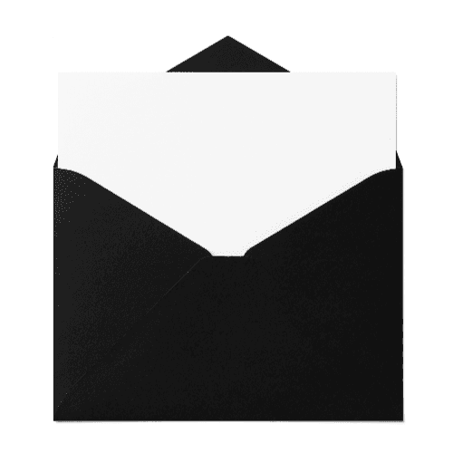 Open Pointed Flap A7 Envelope (133x184mm) Black