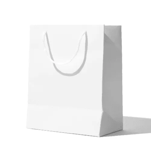 White Paper Shopping Bag Mockup Left View