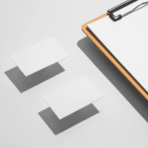 Clipboard and Business Cards Mockup