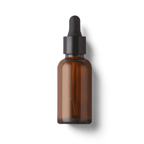 Amber Glass Dropper Bottle Mockup with black cap