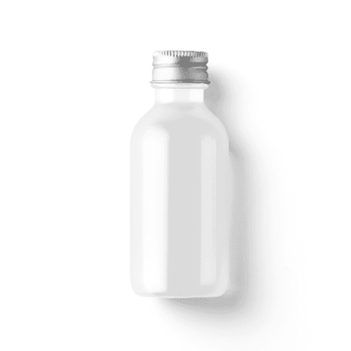 Silver Lid Plastic Bottle Mockup Side View