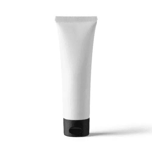 Cream Tube With Black Cap Mockup