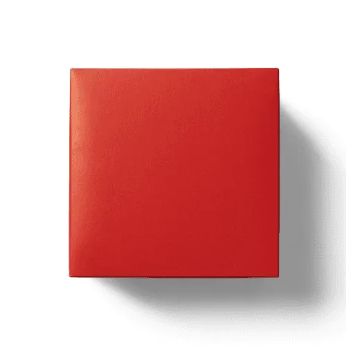Red Paper Gift Box Mockup