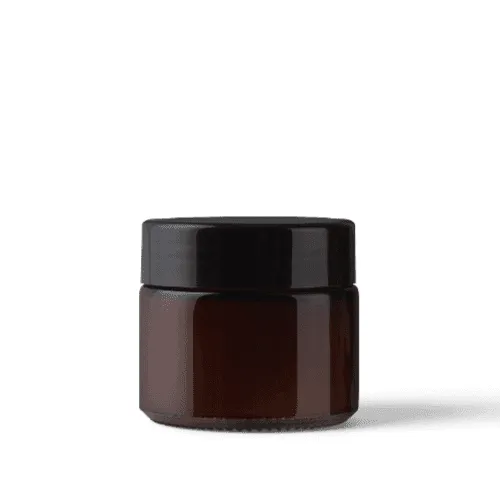 Short Amber Glass Jar Mockup