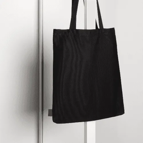 Hanging Black Tote Bag Mockup