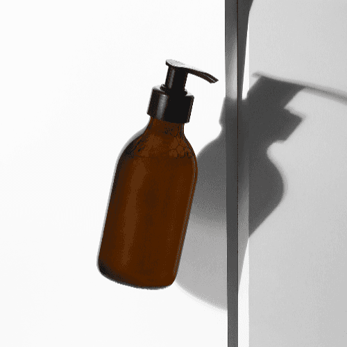 Flying Pump Bottle Mockup