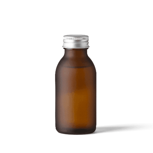 Amber Glass Bottle Mockup with Lid