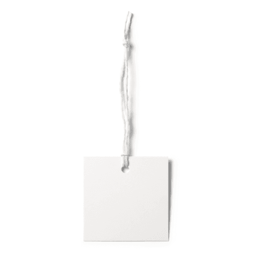 Square White Label Tag Mockup