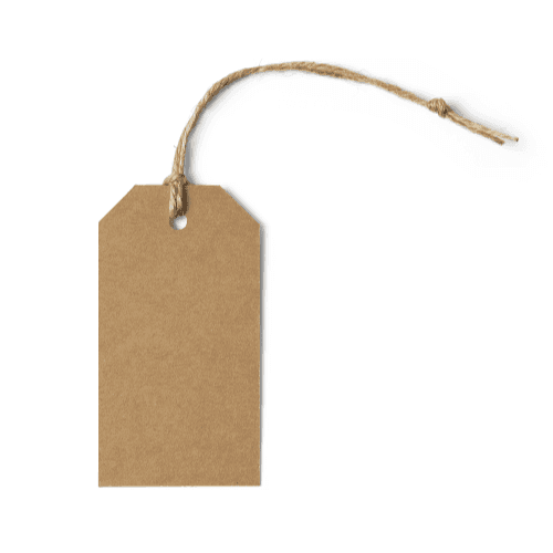 Front Drawstring Kraft Luggage Label Tag Mockup