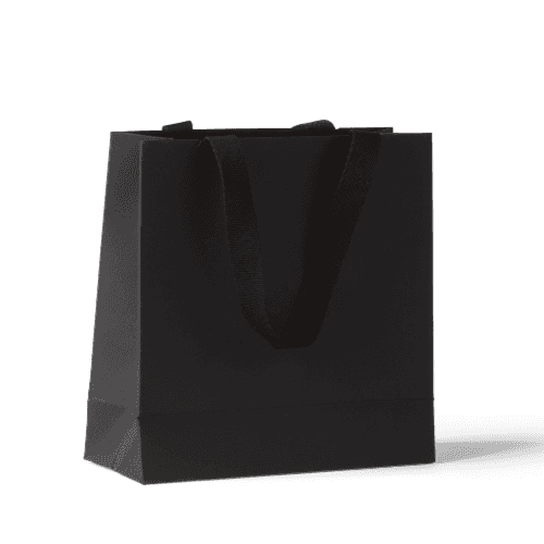 Black Paper Shopping Bag Diagonal Mockup