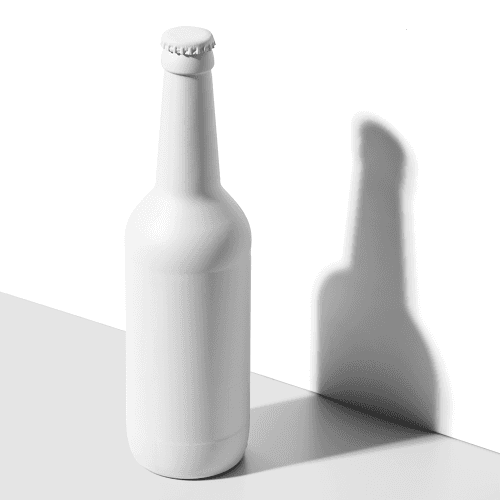 White Beer Bottle Mockup