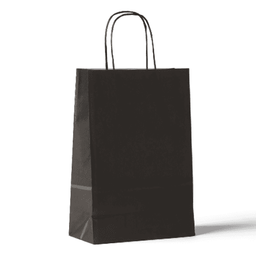 Black Paper Bag Mockup Left View